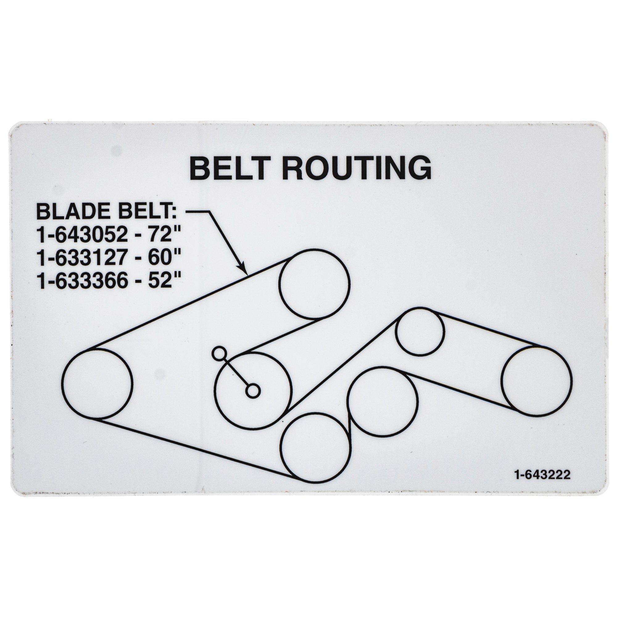 BOUNDARIES / 4枚セット Exmark 1-643222 Belt Routing Decal | Mow The Lawn