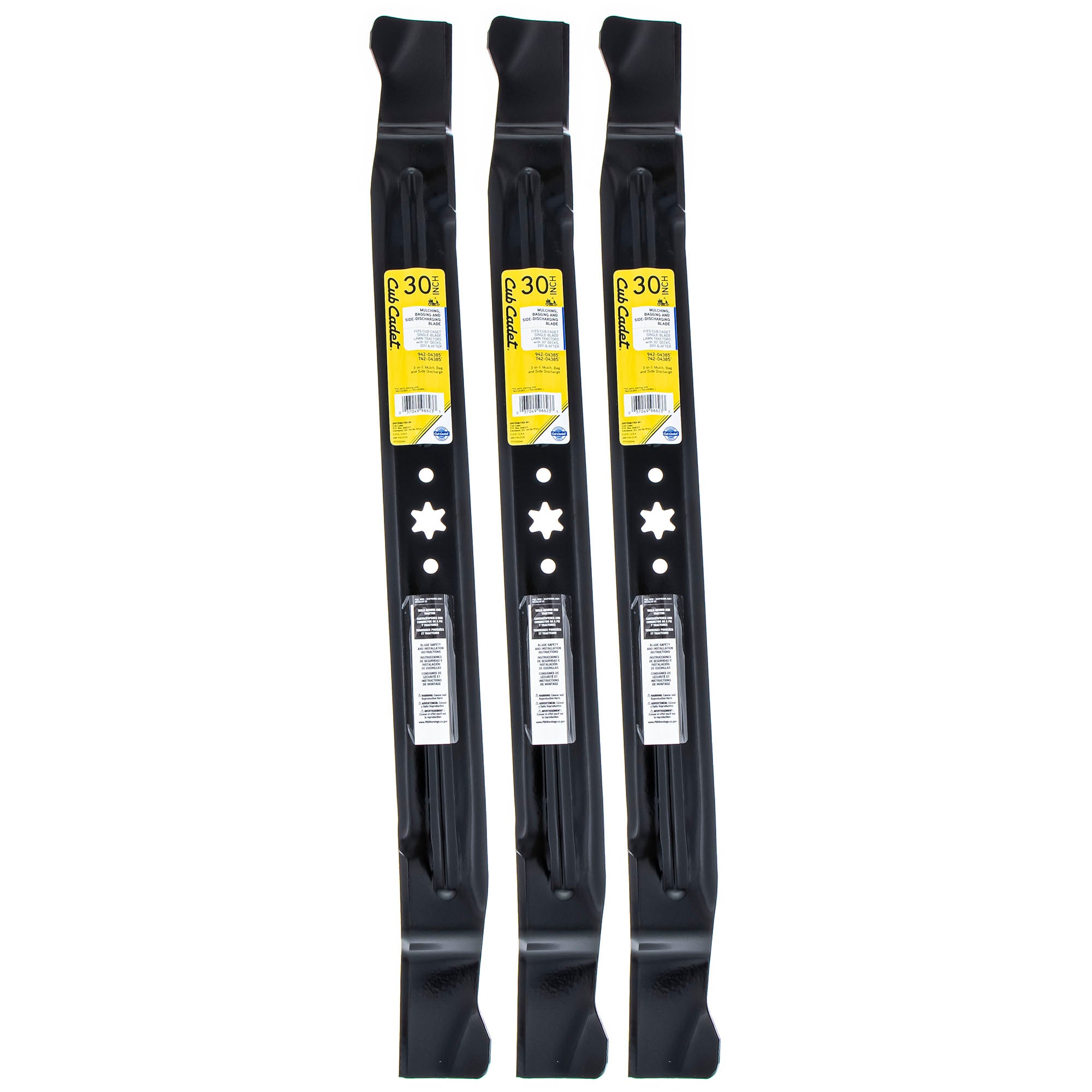 3-Pack Mulching Blades For Cub Cadet 942-04385 (30" Deck) - LawnRAZOR Replacement Blades 9 thumbnail image