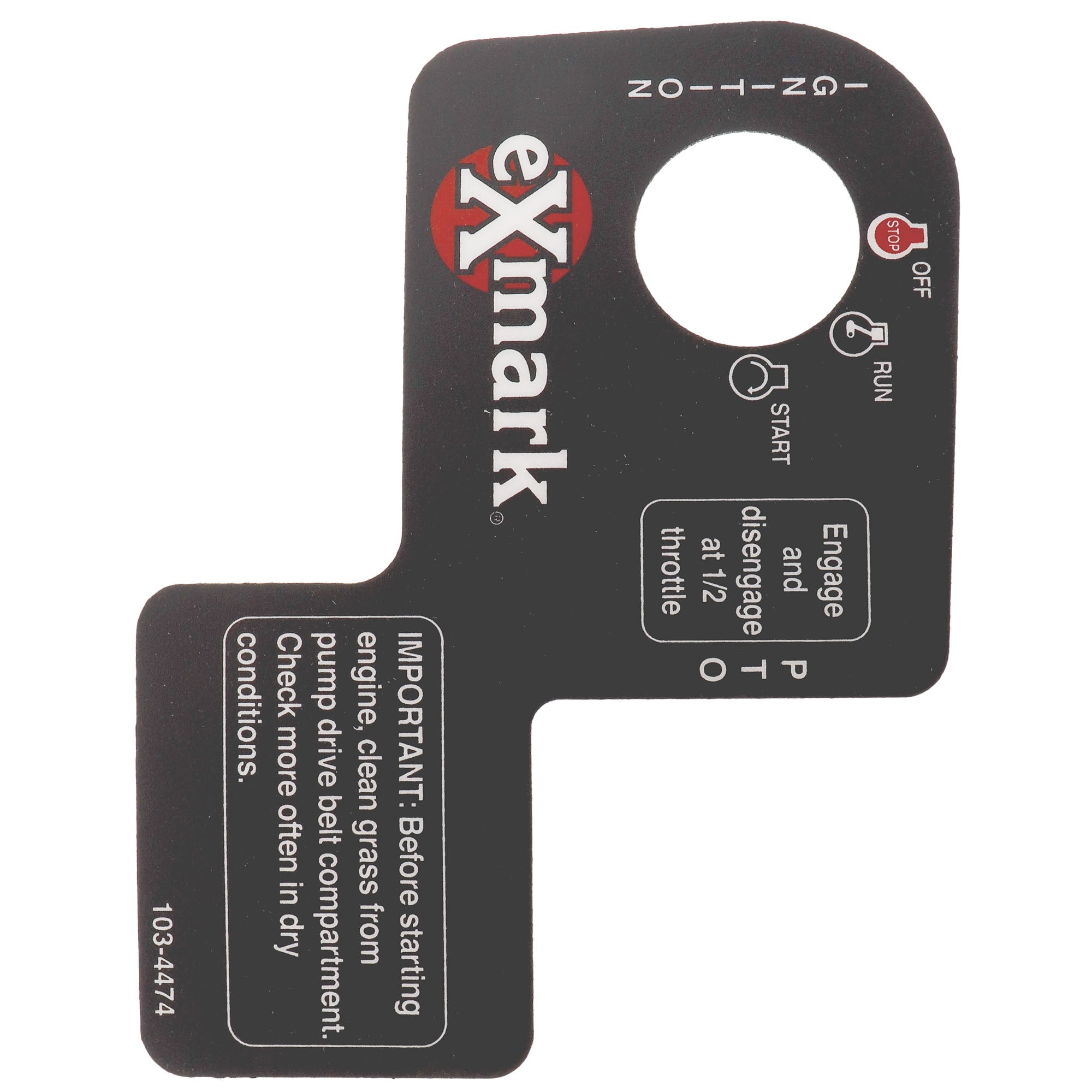 Exmark 103-4474 PTO/Ignition Decal