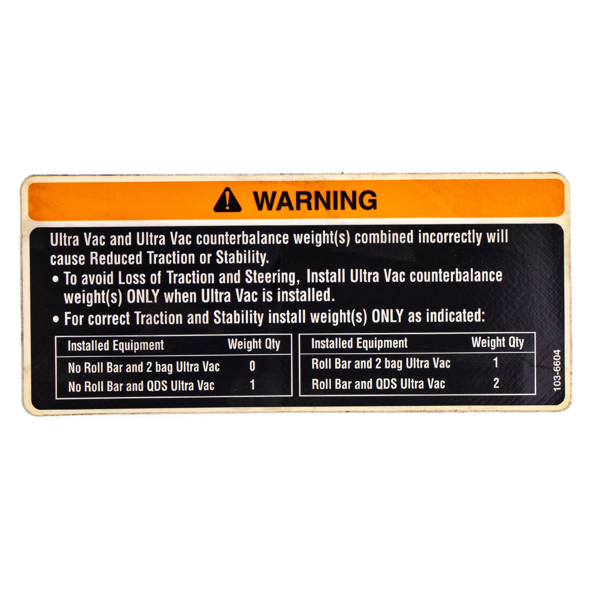 Exmark 103-6604 Decal