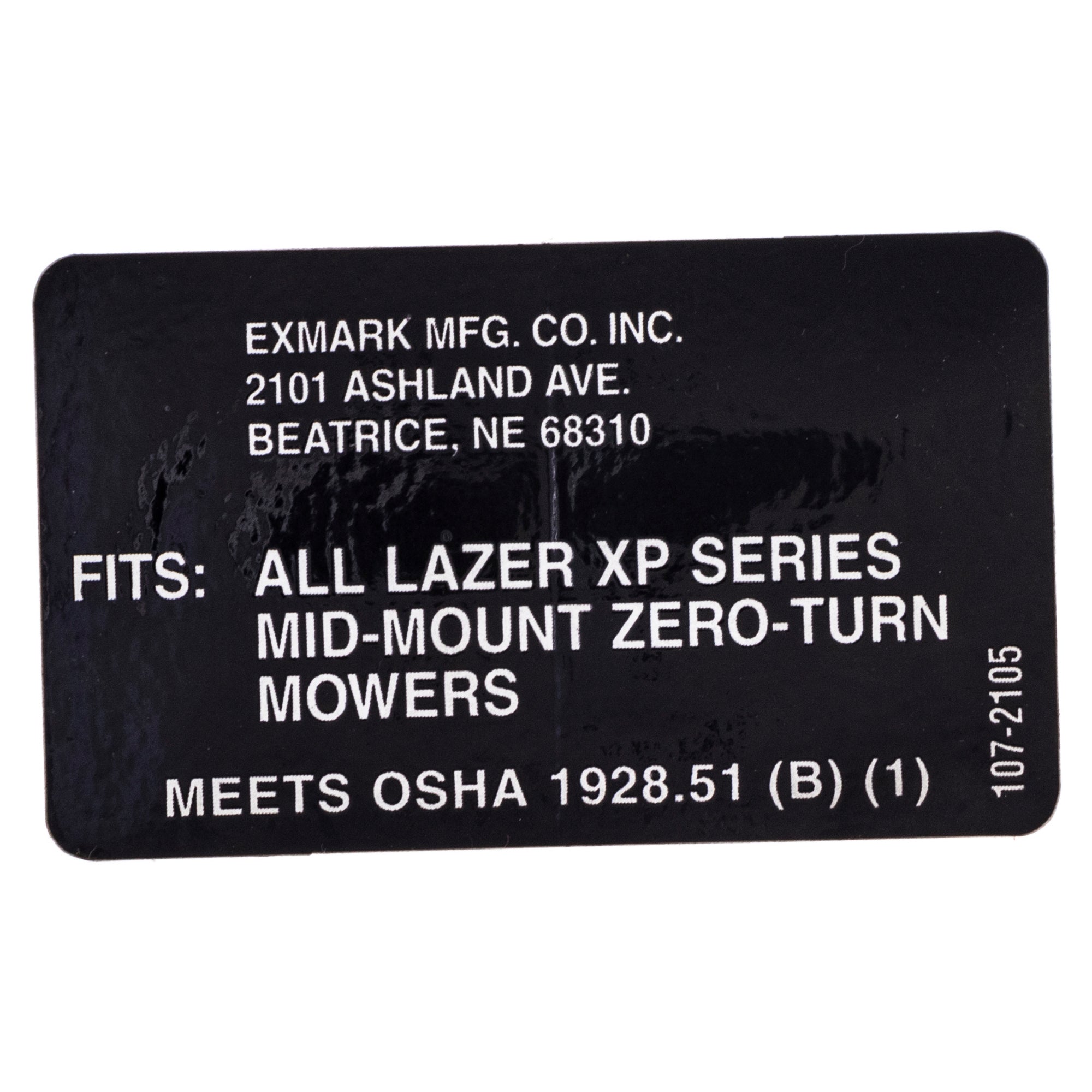 Exmark 107-2105 Decal