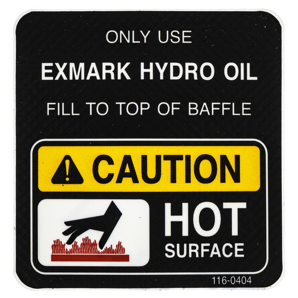 Exmark 116-0404 Hydraulic Tank Decal Mow The Lawn