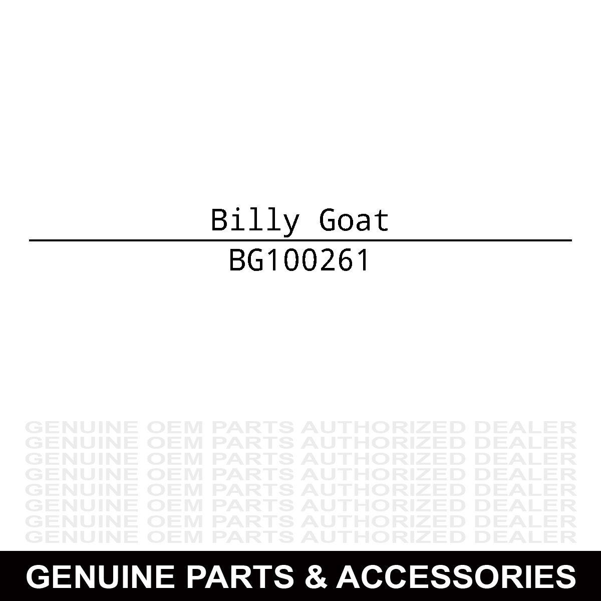 Billy Goat 100261 Decal