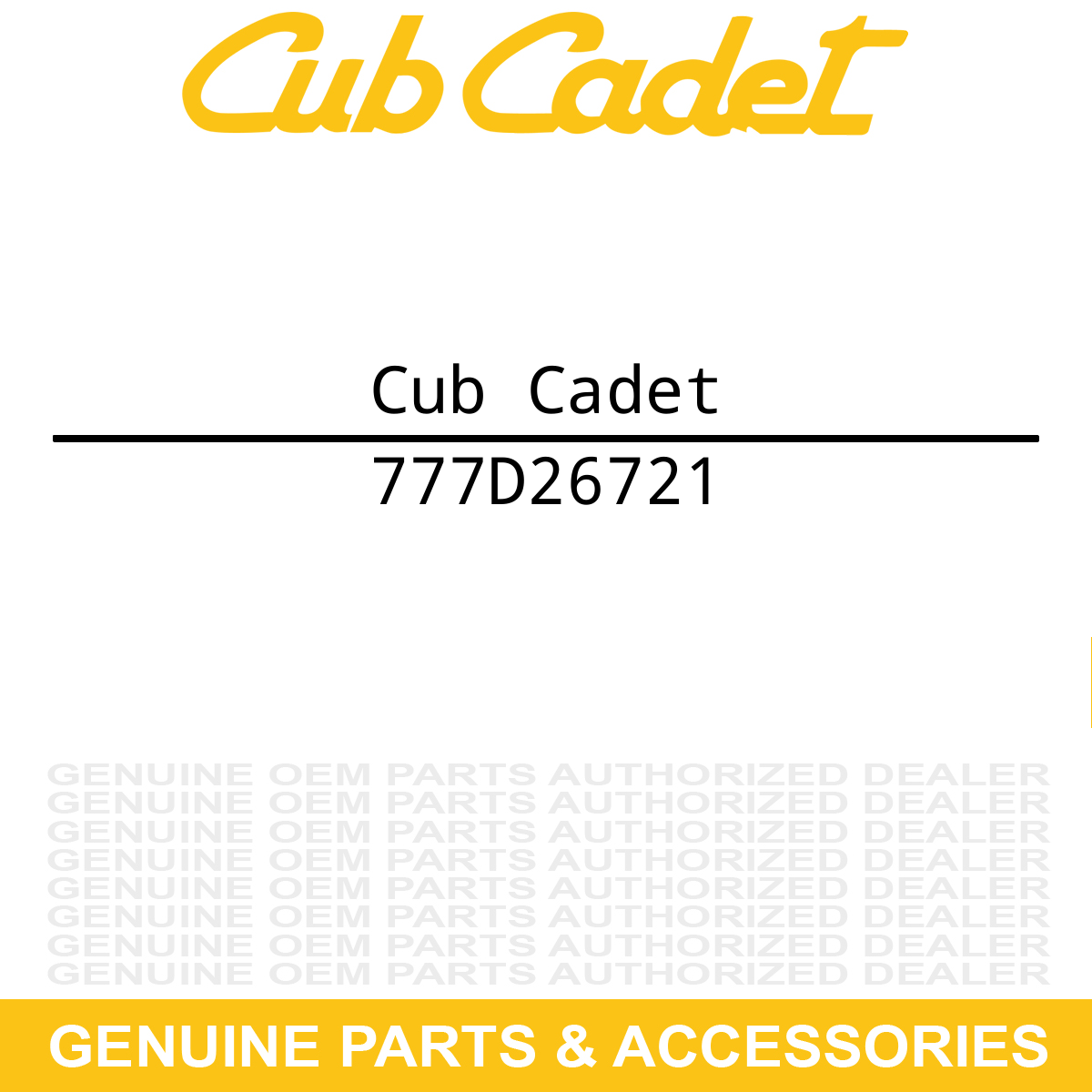 CUB CADET 777D26721 Decal