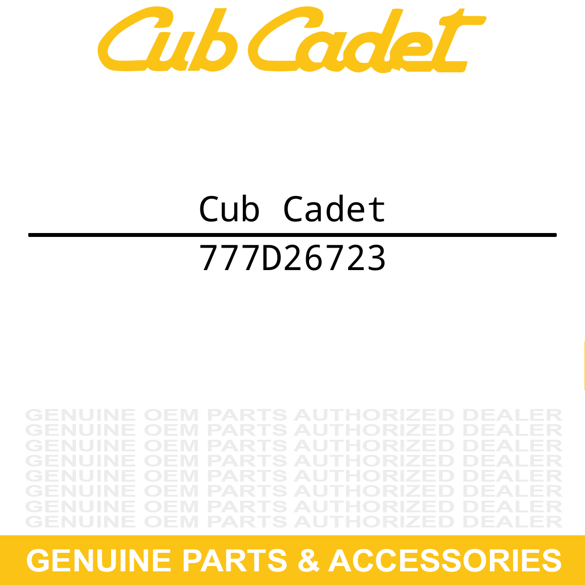 CUB CADET 777D26723 Decal