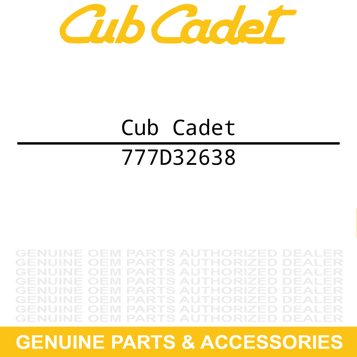 CUB CADET 777D32638 Decal