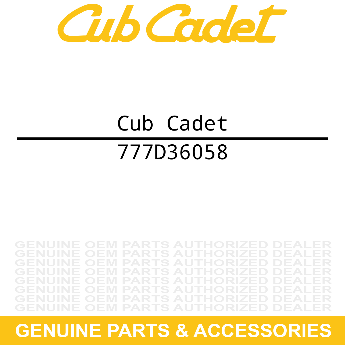 CUB CADET 777D36058 Decal