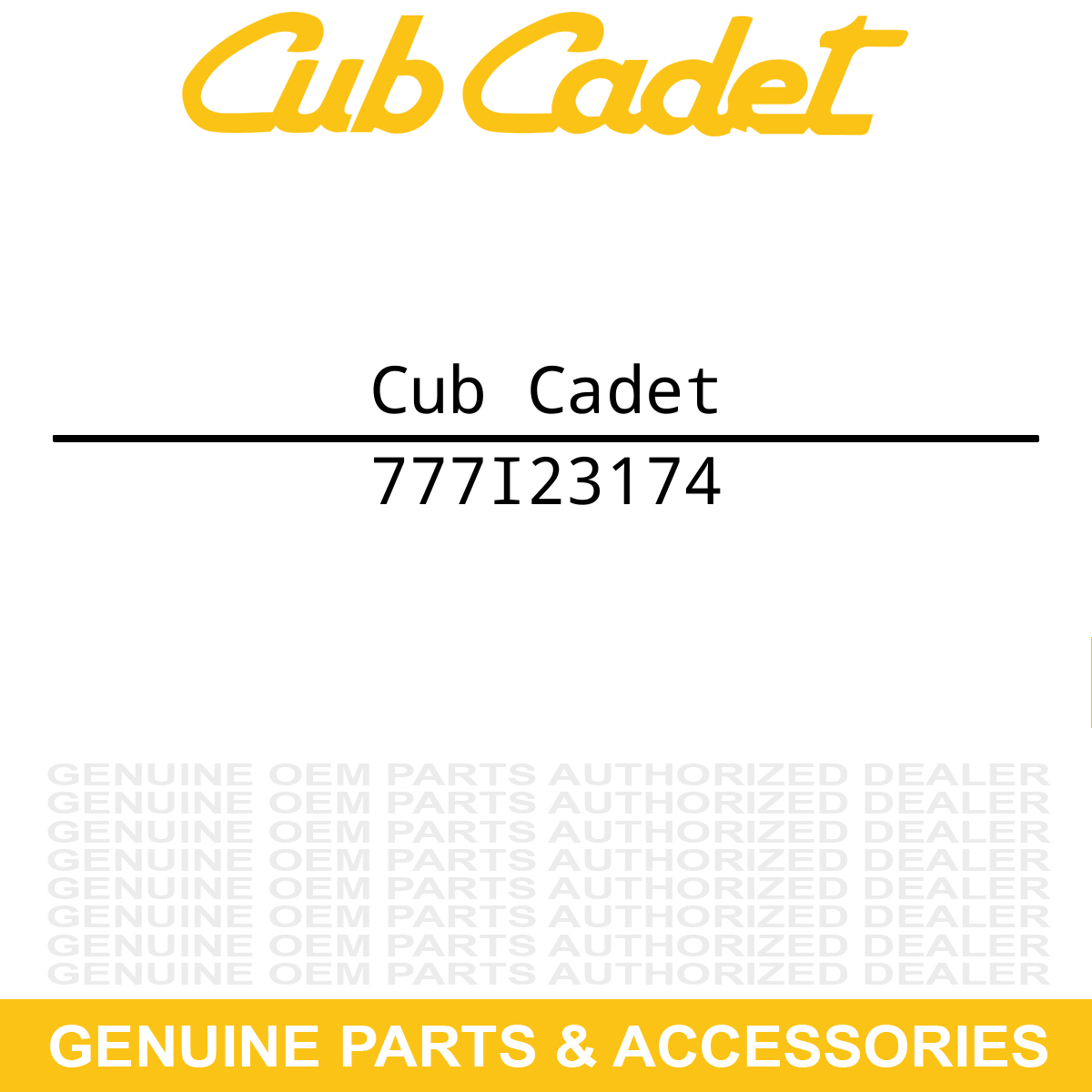 CUB CADET 777I23174 Decal