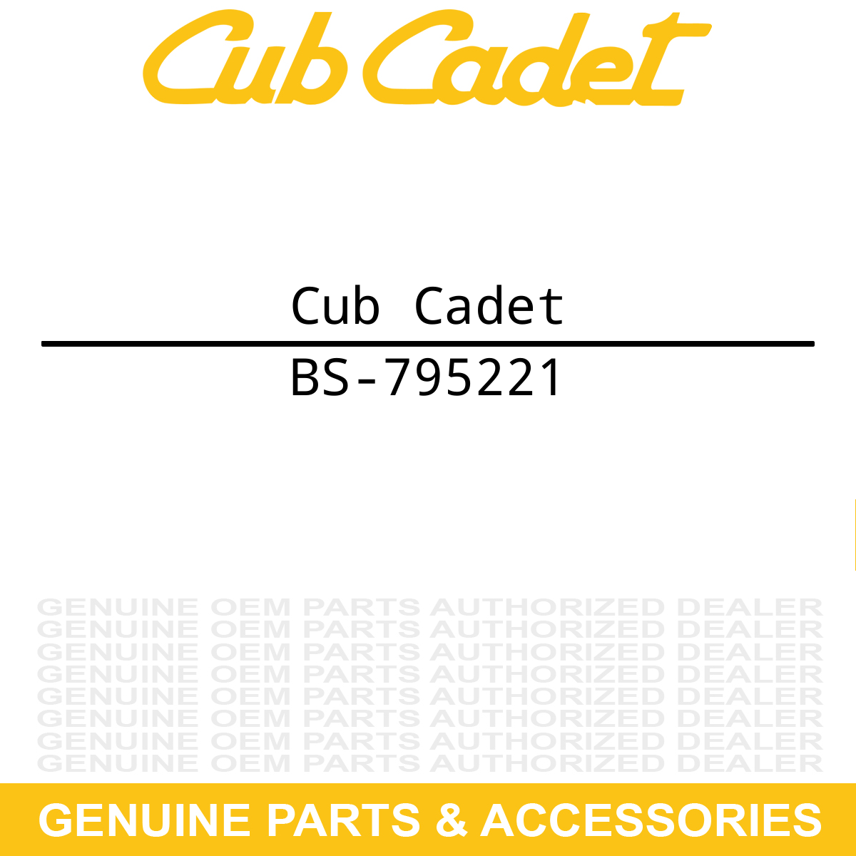 CUB CADET BS-795221 Fuel Cap