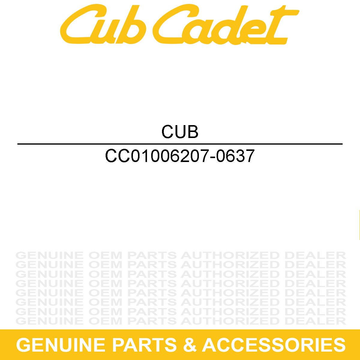 CUB CADET 01006207-0637 Hardware