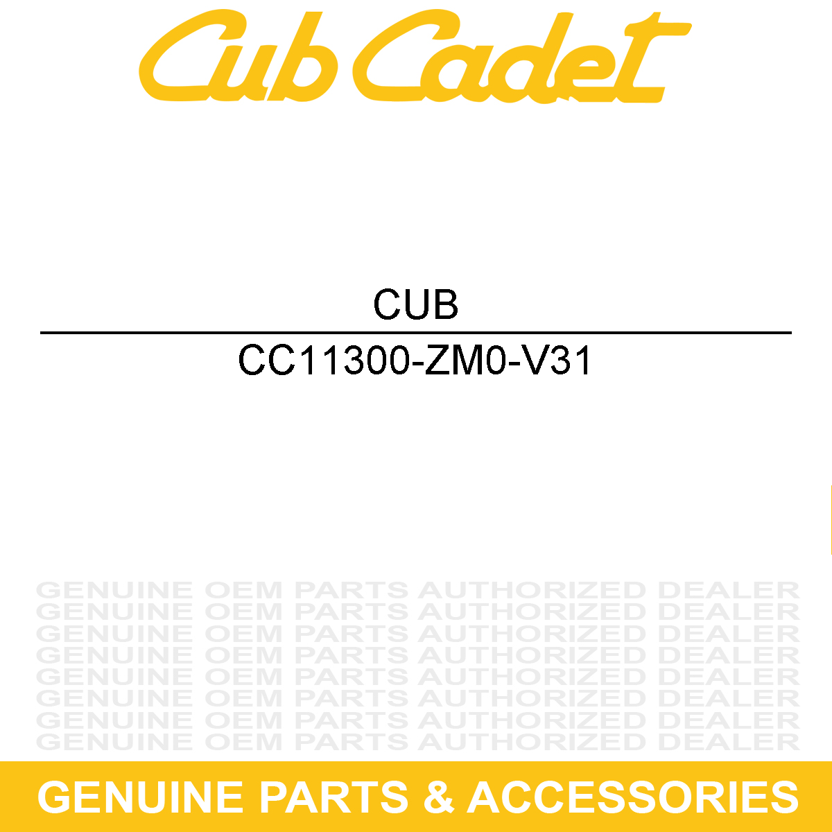 CUB CADET 11300-ZM0-V31 Oil Pan