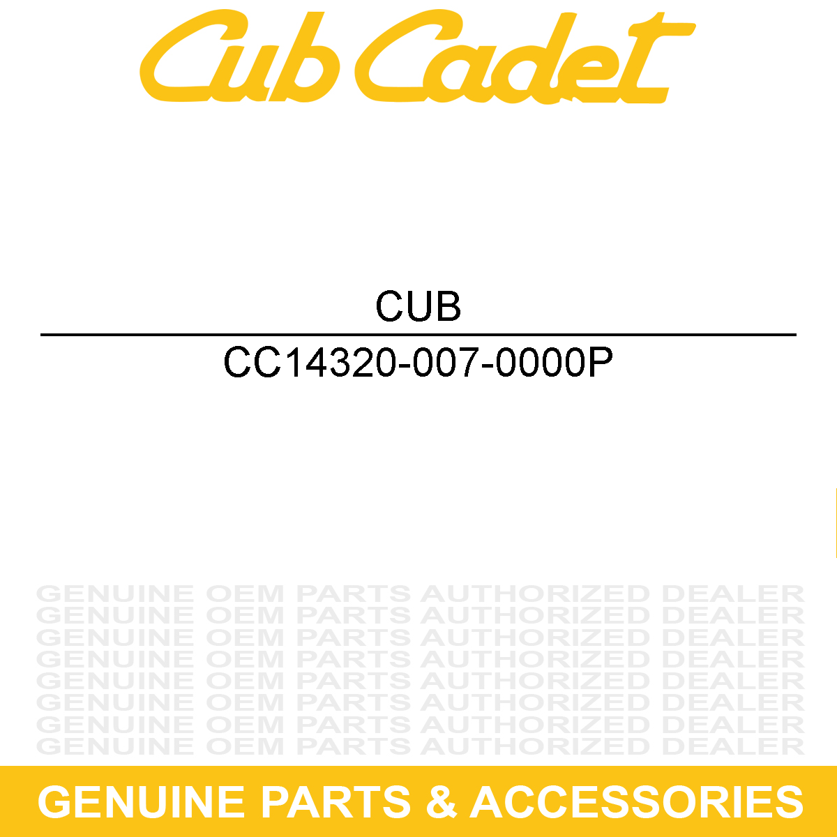 CUB CADET 14320-007-0000P Sprocket