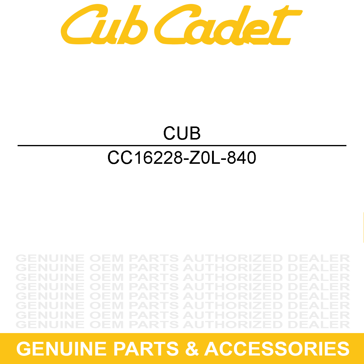 CUB CADET 16228-Z0L-840 Gasket