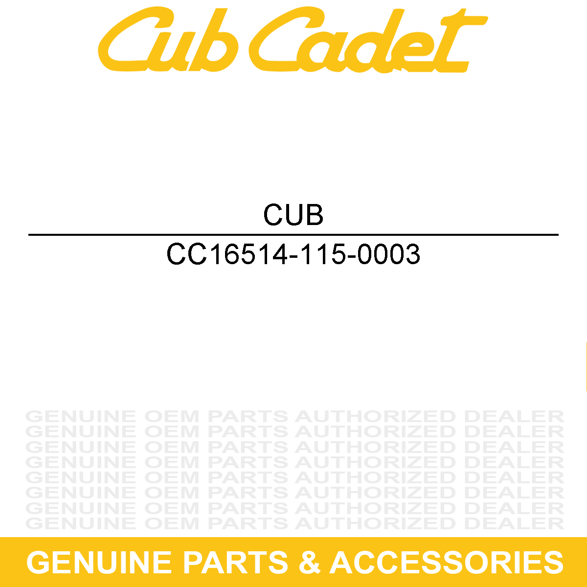 CUB CADET 16514-115-0003 Oil Drain