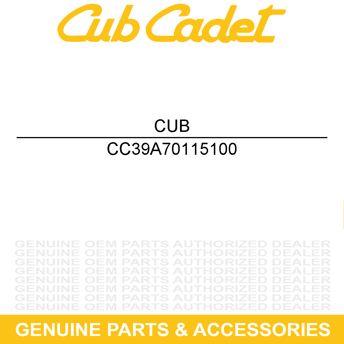 CUB CADET 39A70115100 Light Bar