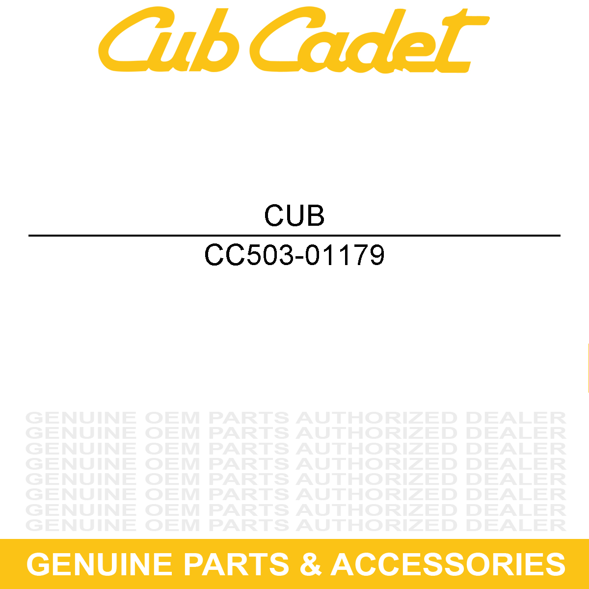 CUB CADET 503-01179 Plate