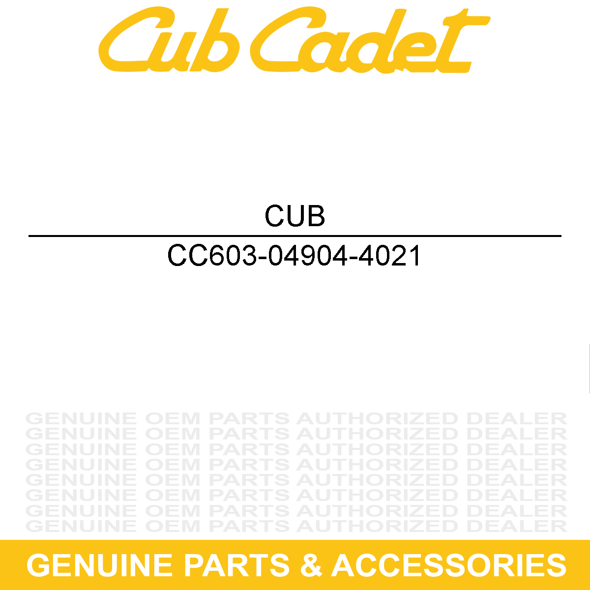 CUB CADET 603-04904-4021 Plate