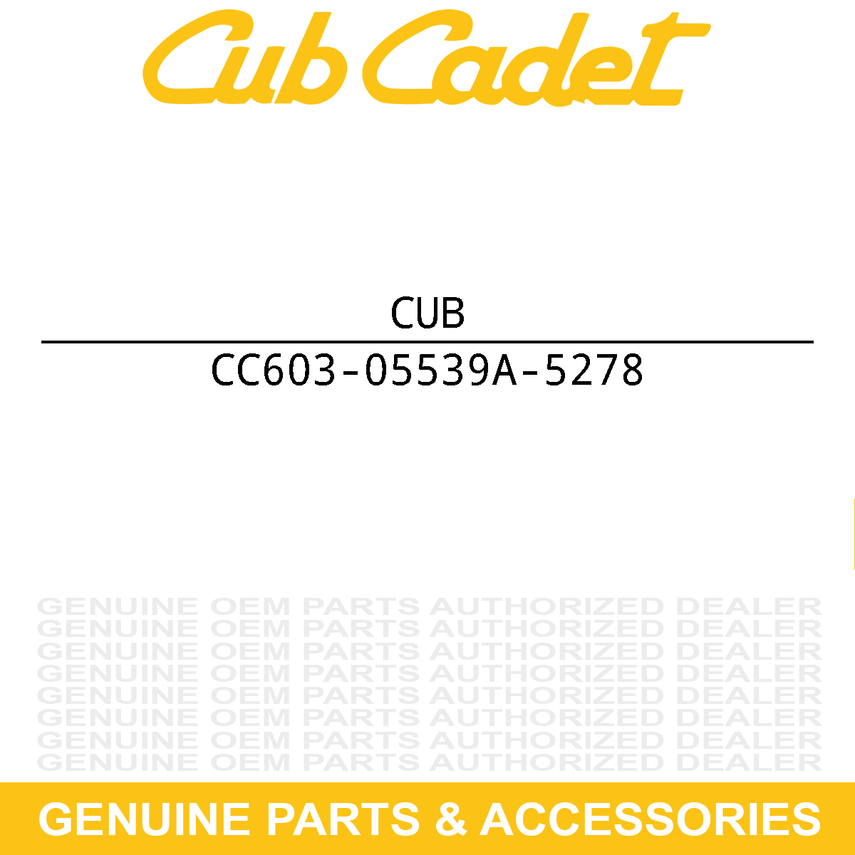 CUB CADET 603-05539A-5278 Yoke