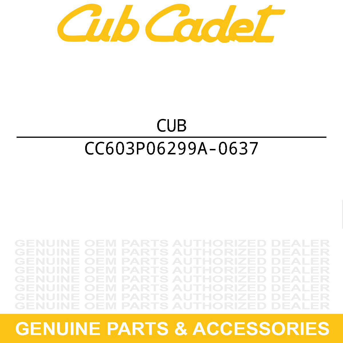 CUB CADET 603P06299A-0637 Cover
