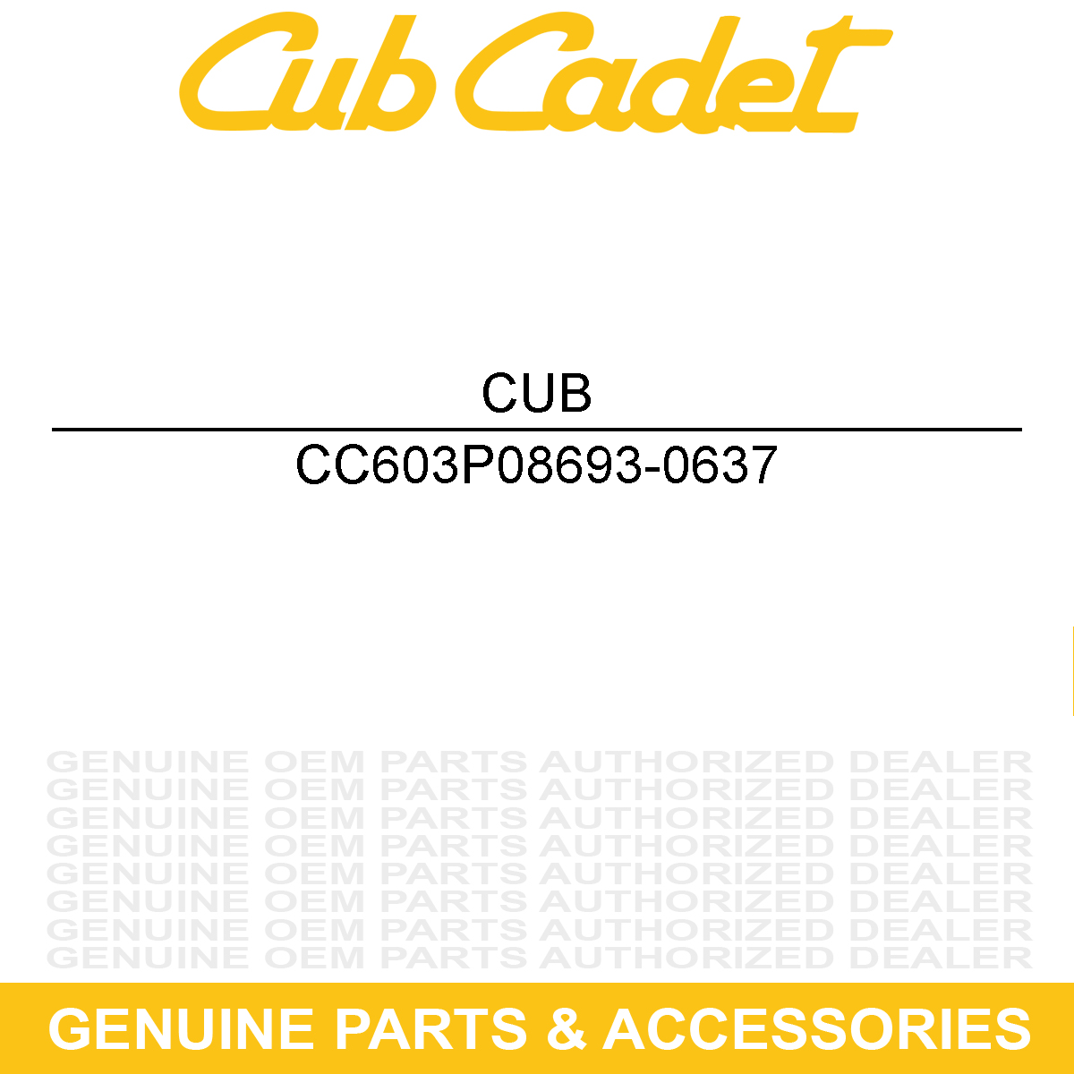 CUB CADET 603P08693-0637 Shell