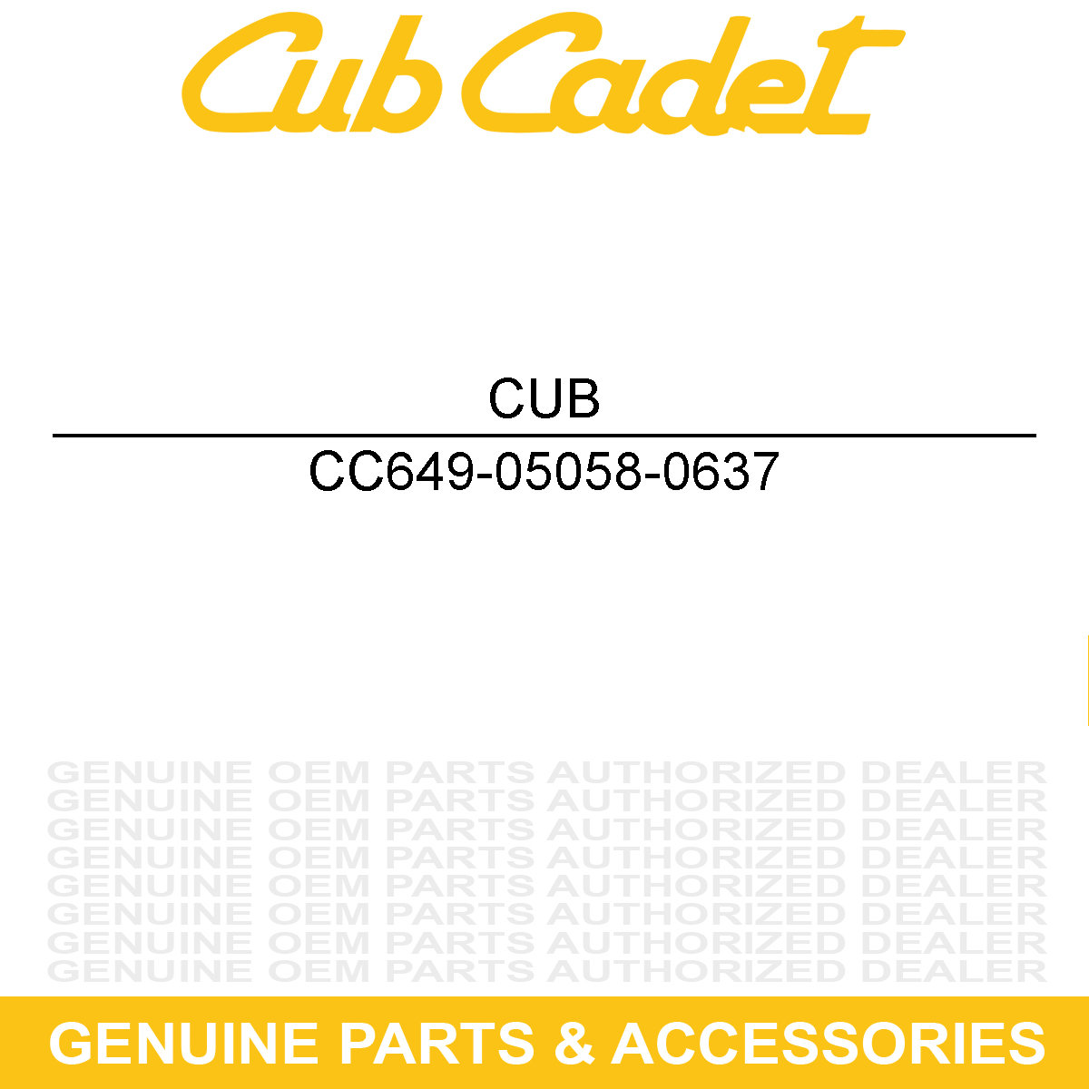 CUB CADET 649-05058-0637 Ops