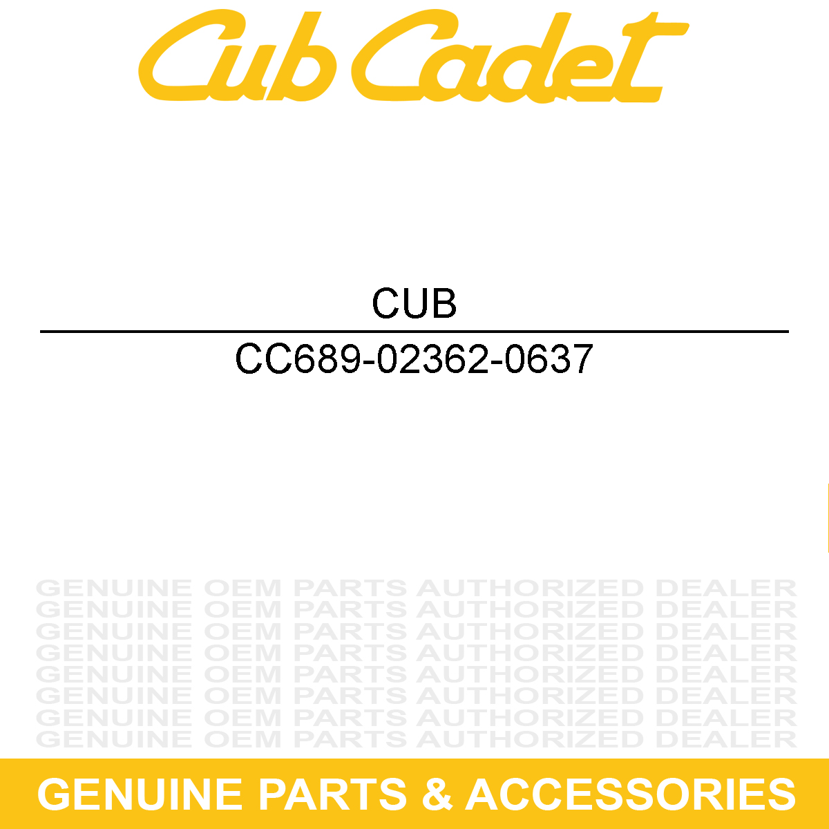 CUB CADET 689-02362-0637 Baffle