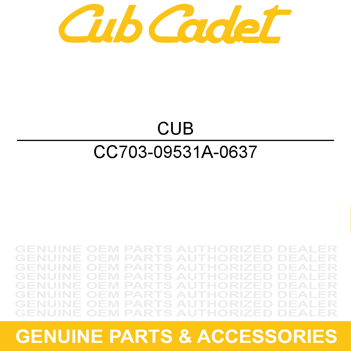 CUB CADET 703-09531A-0637 Baffle