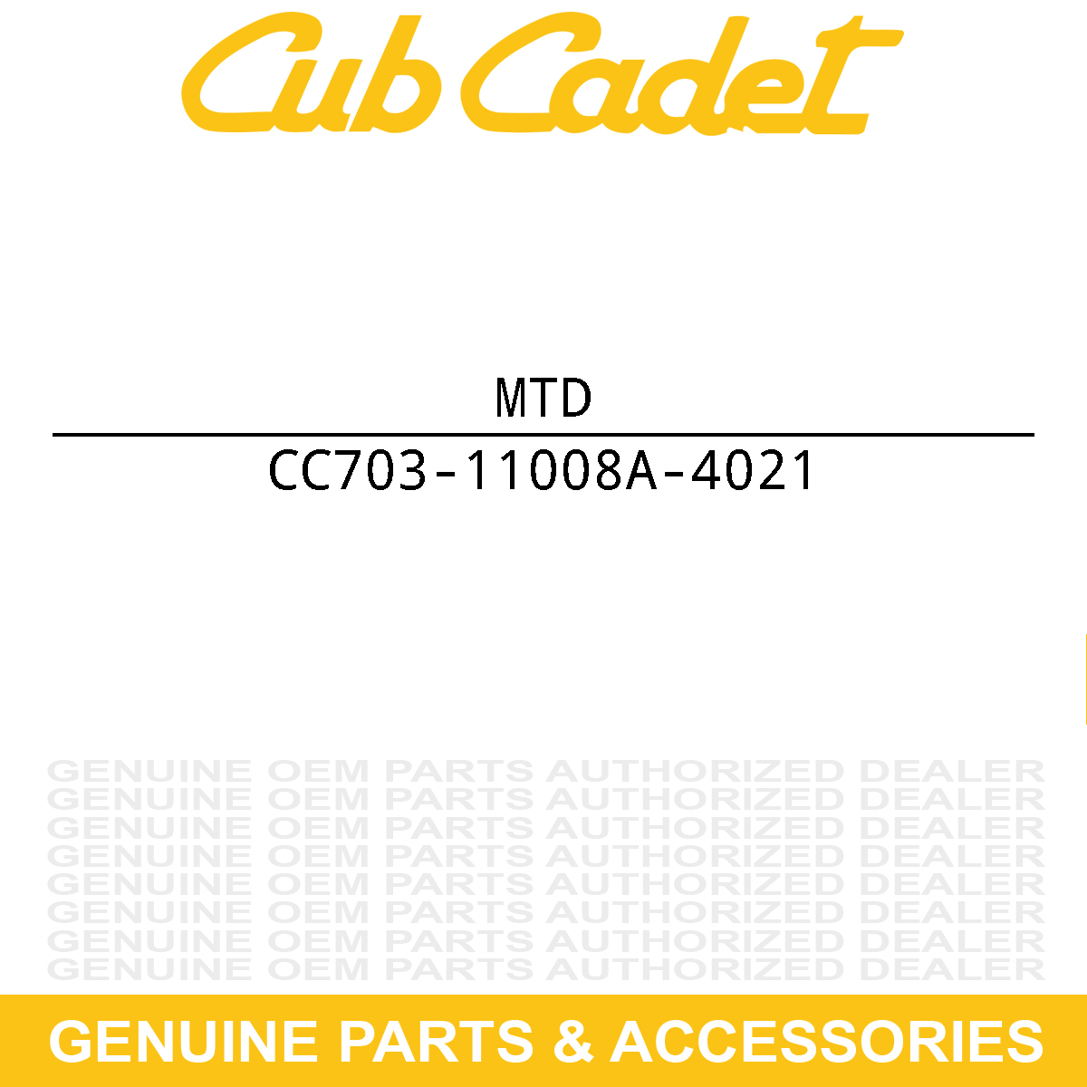 CUB CADET 703-11008A-4021 Plate