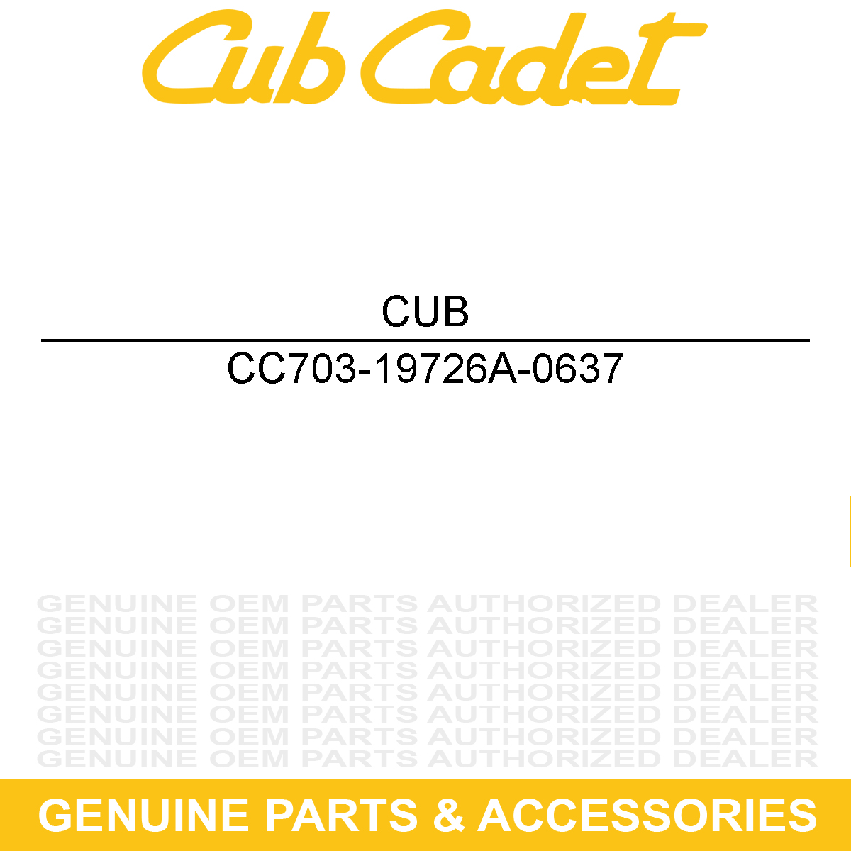 CUB CADET 703-19726A-0637 Plate