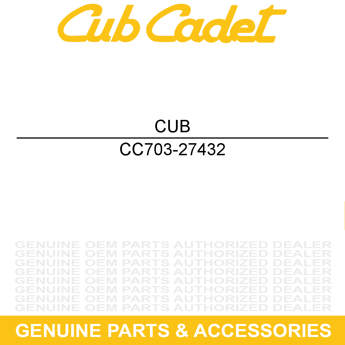 CUB CADET 703-27432 Plate