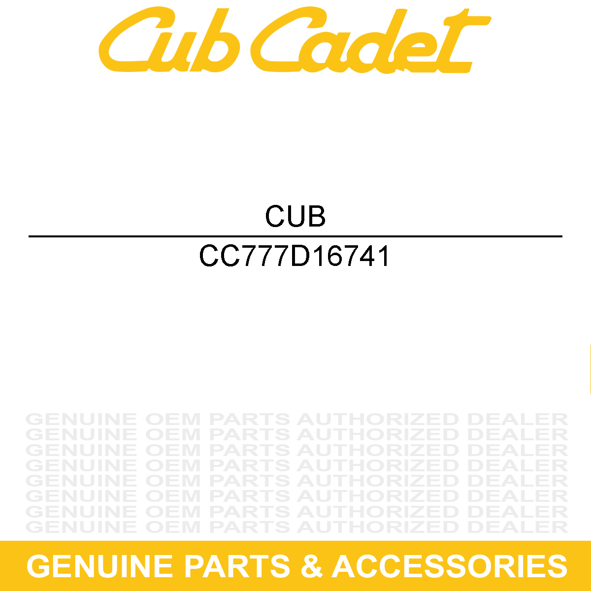 CUB CADET 777D16741 Decal