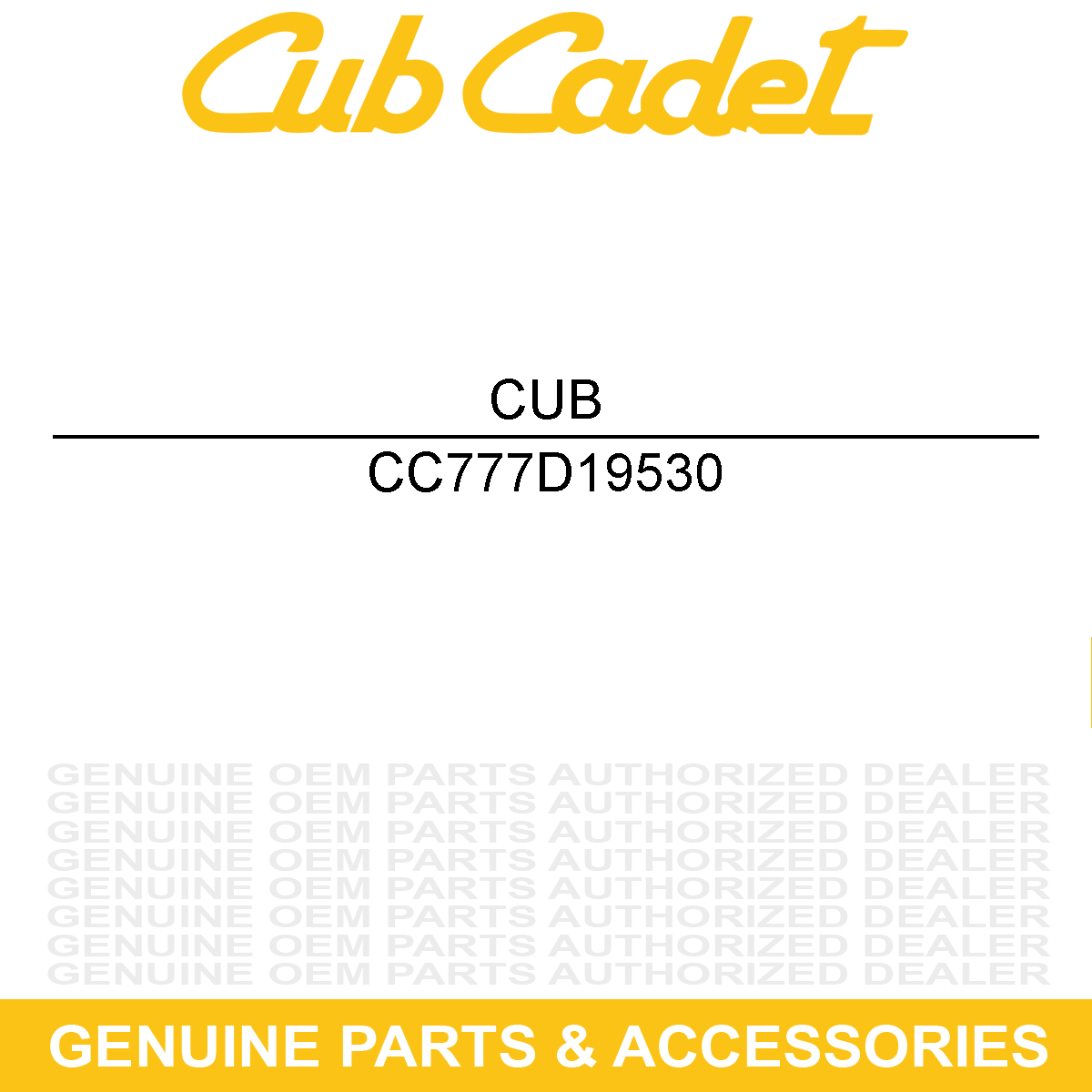 CUB CADET 777D19530 Decal