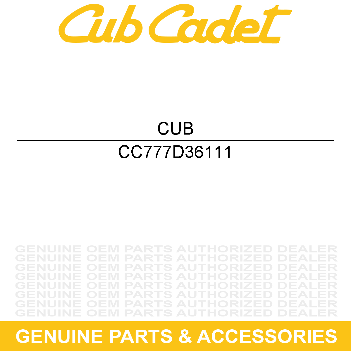 MTD 777D36111 Label