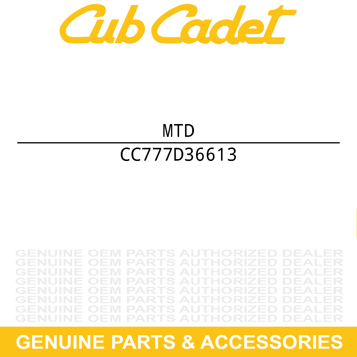 MTD 777D36613 Label