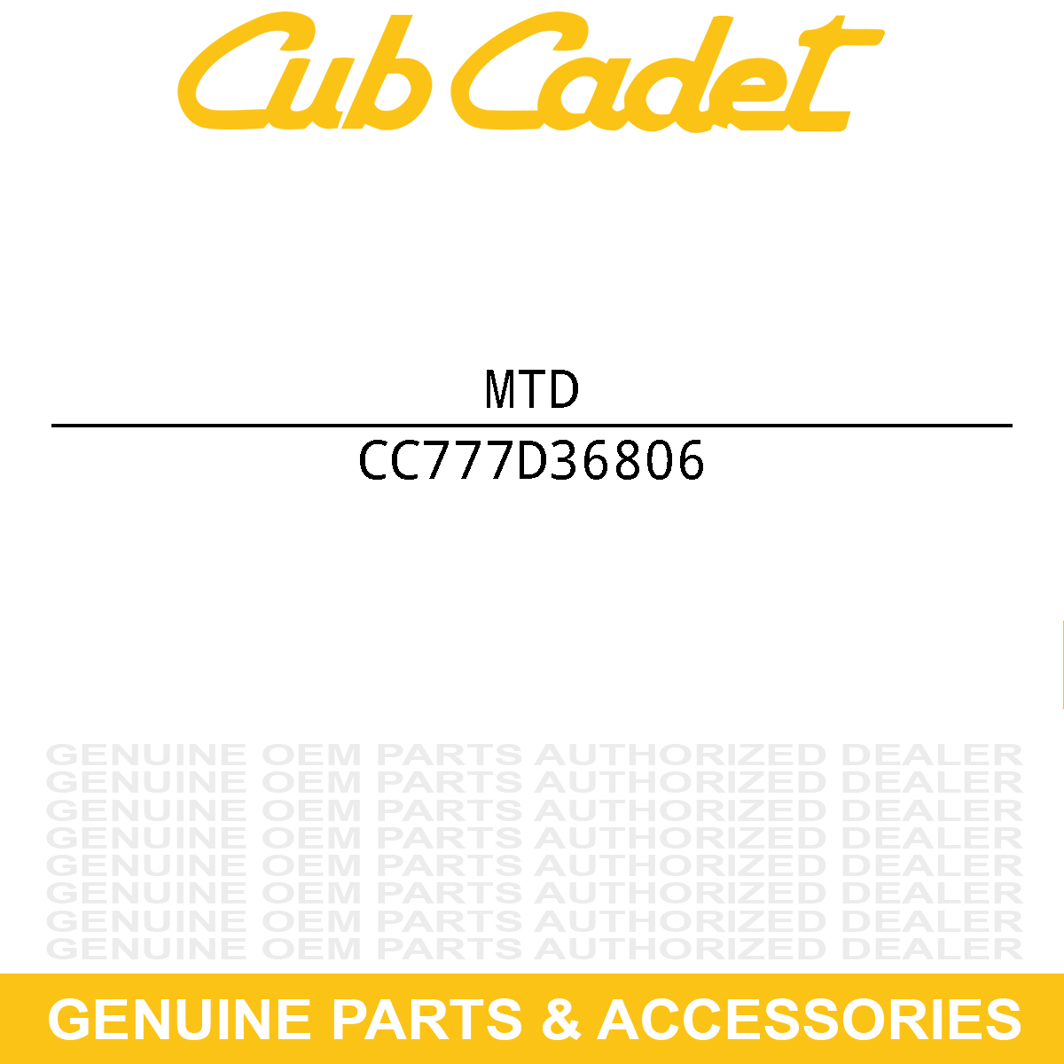 MTD 777D36806 Label