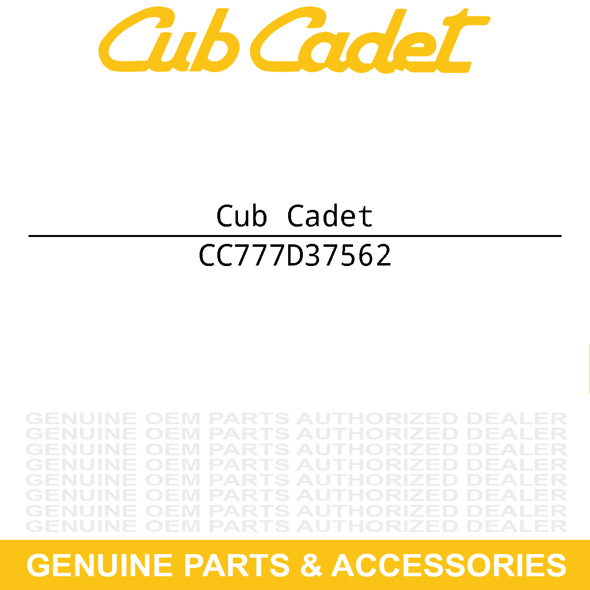 CUB CADET 777D37562 Label