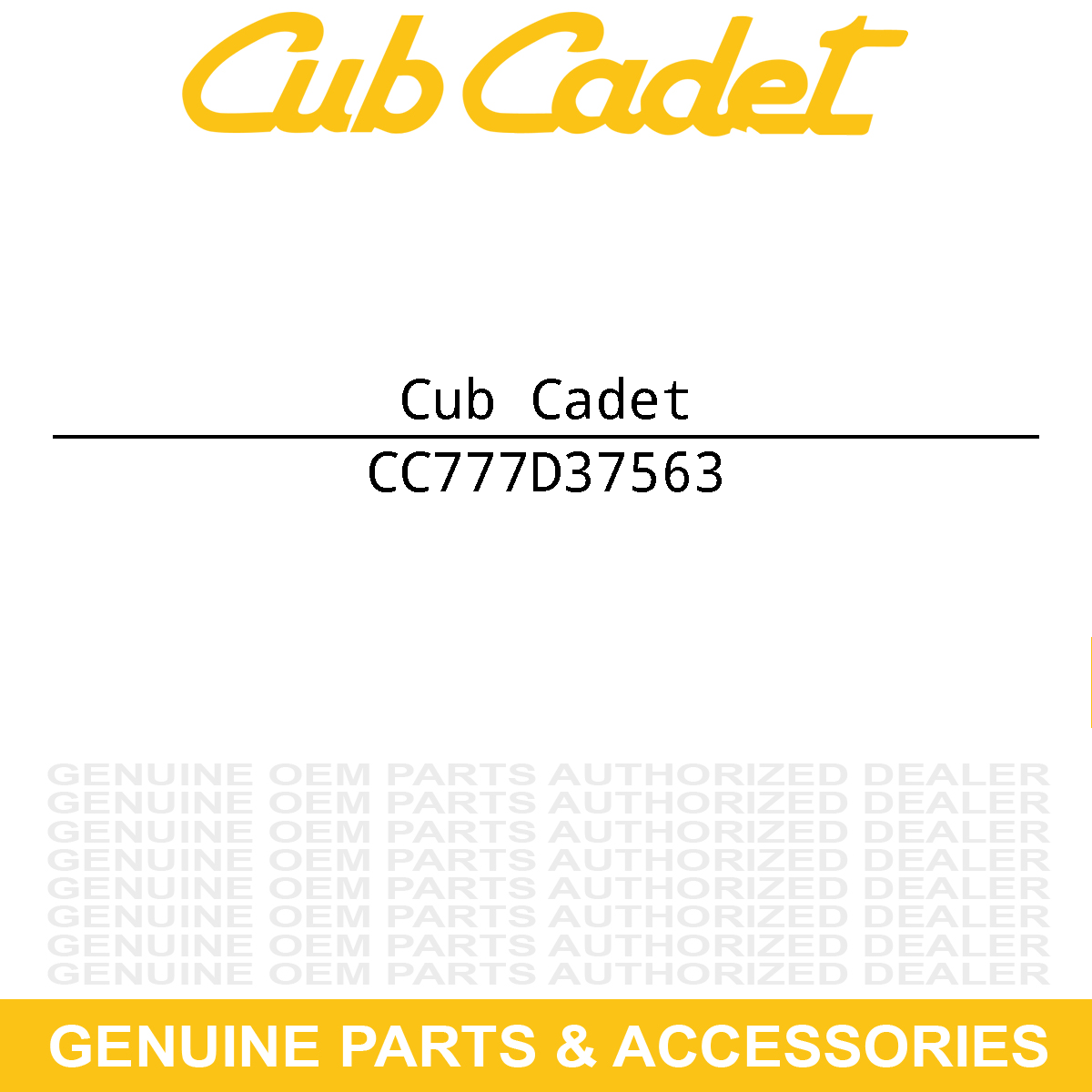 CUB CADET 777D37563 Label