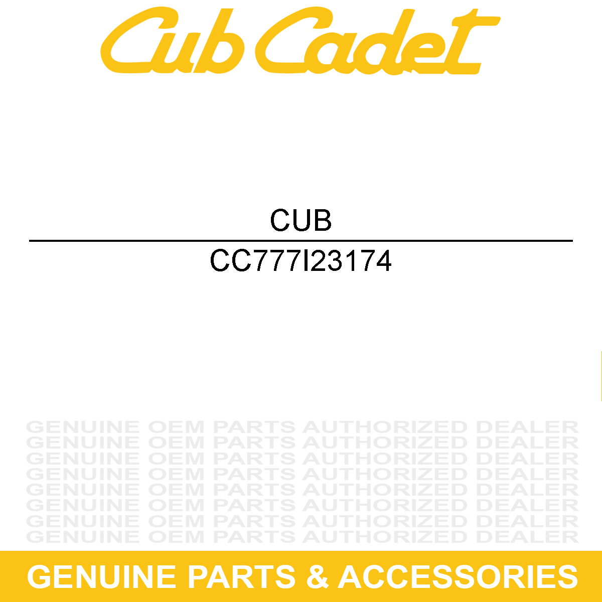 CUB CADET 777I23174 Decal