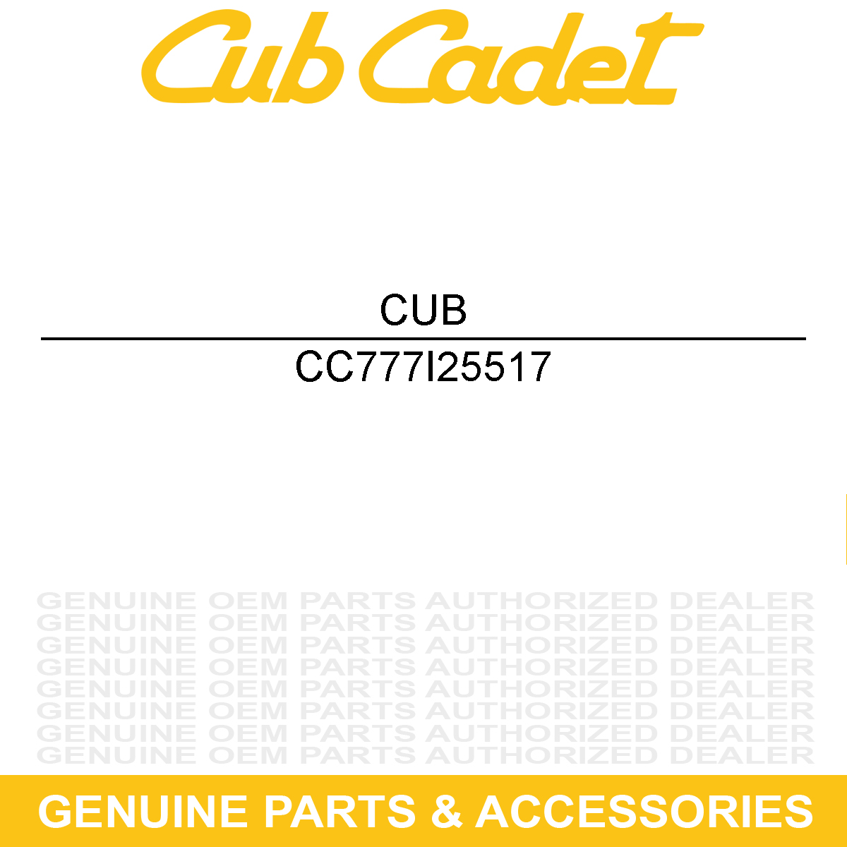 CUB CADET 777I25517 Decal