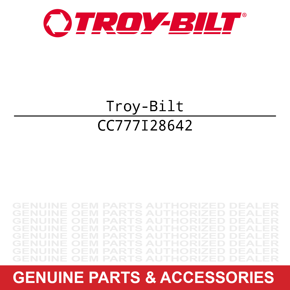 Troy-Bilt 777I28642 Label