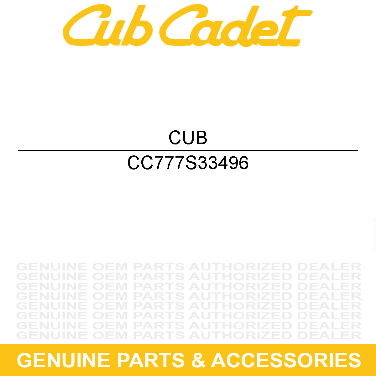CUB CADET 777S33496 Decal