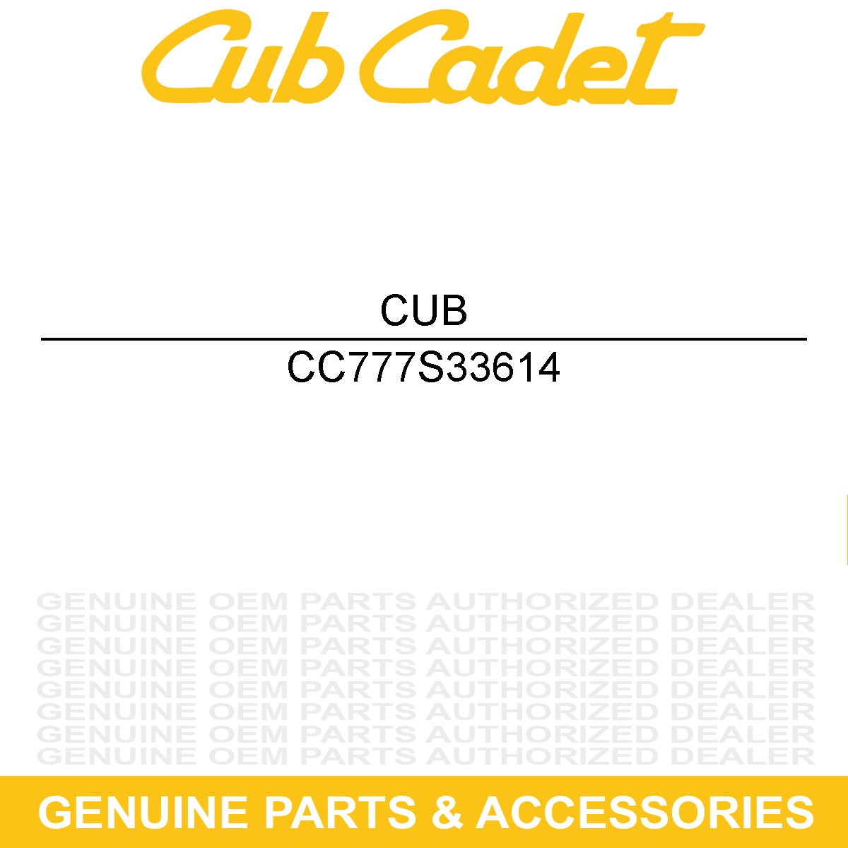 CUB CADET 777S33614 Decal
