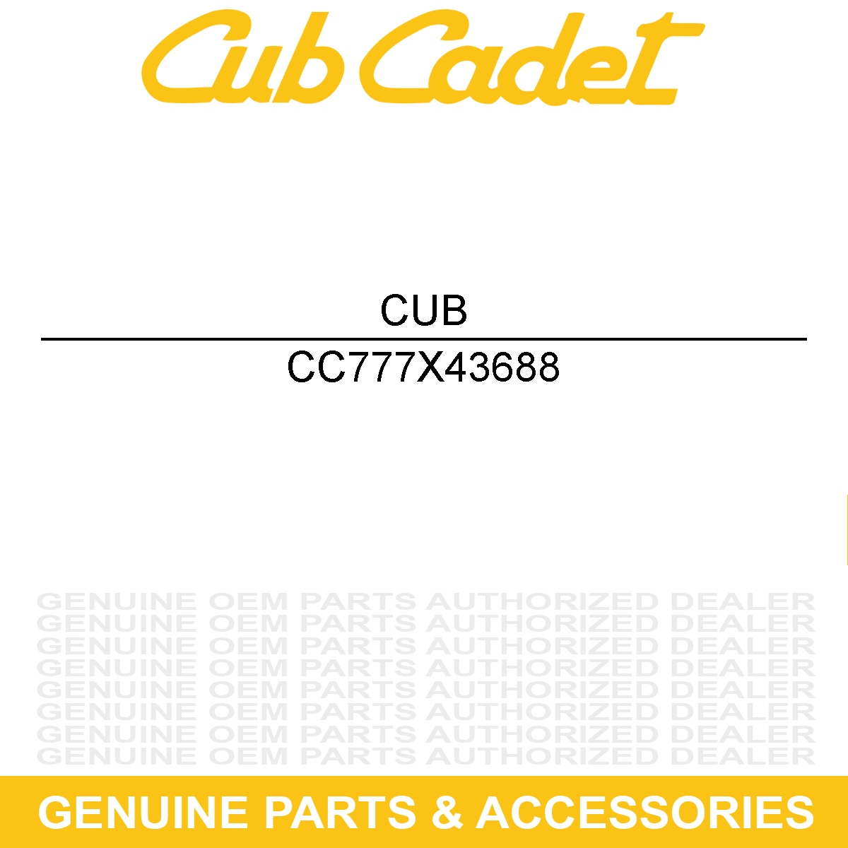 CUB CADET 777X43688 Decal