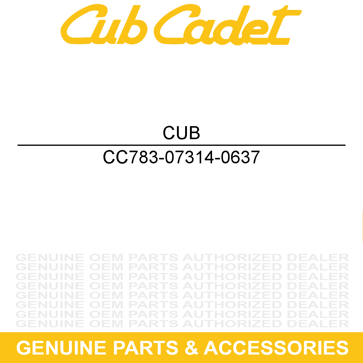 CUB CADET 783-07314-0637 Plate
