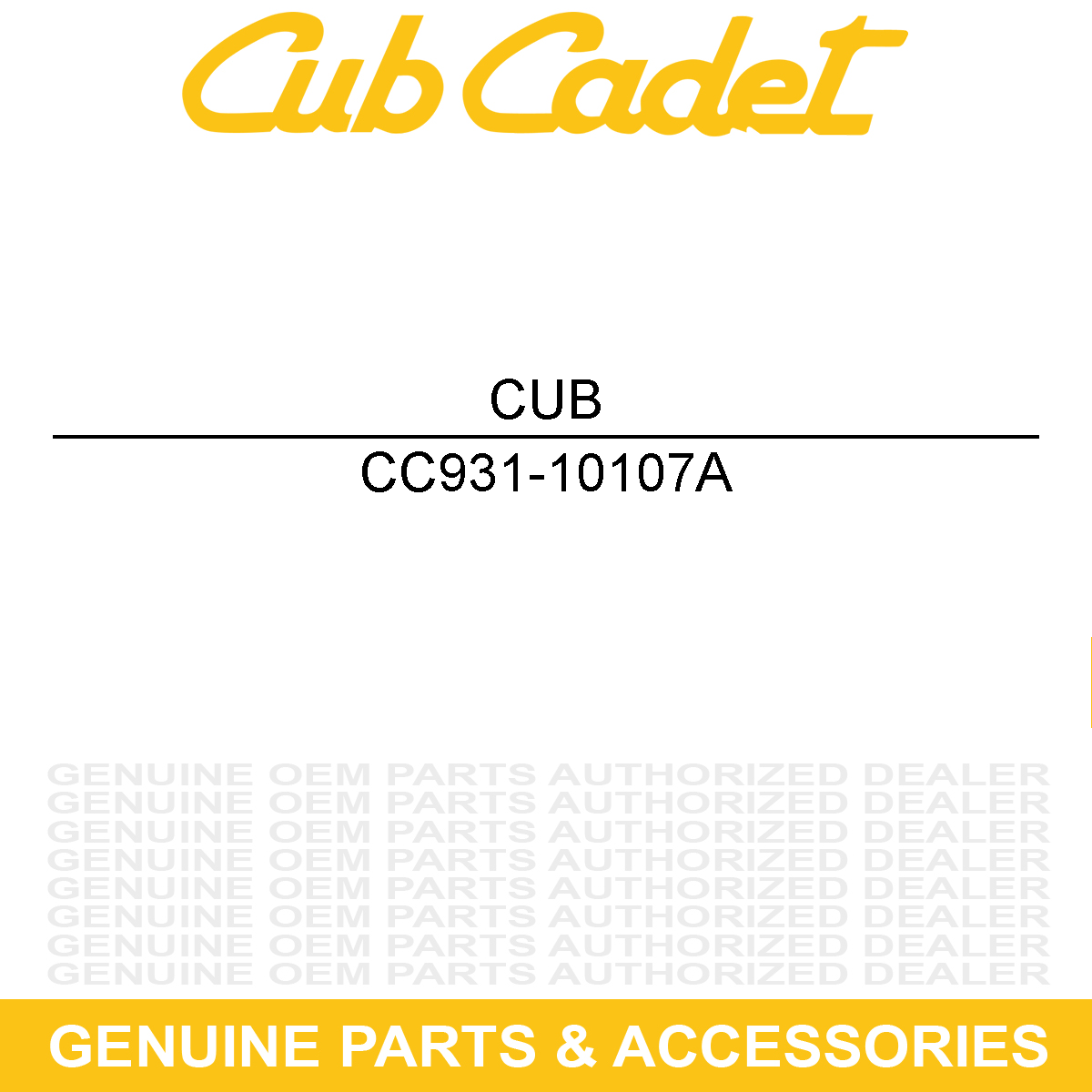 CUB CADET 931-10107A Console