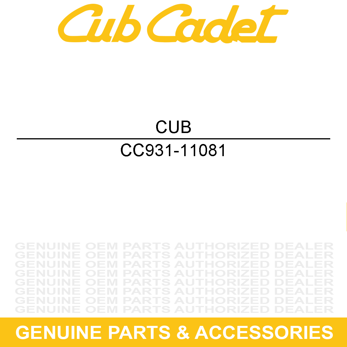 CUB CADET 931-11081 Panel
