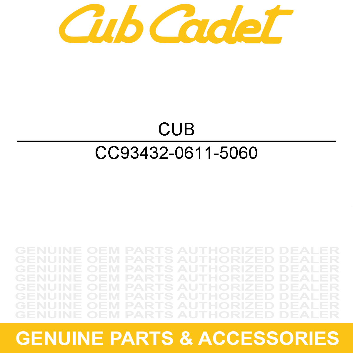 CUB CADET 93432-0611-5060 Hardware