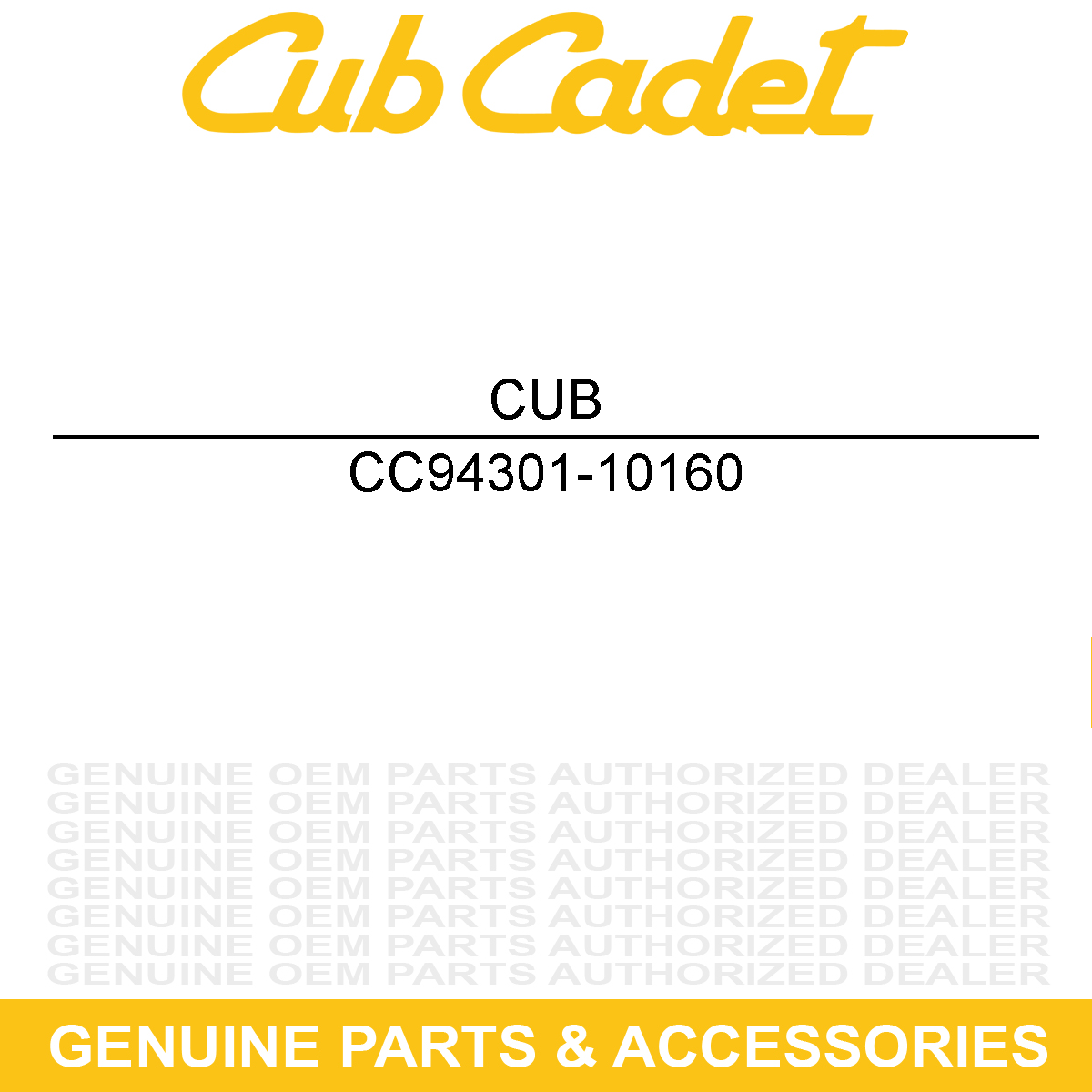 CUB CADET 94301-10160 Dowel Pin