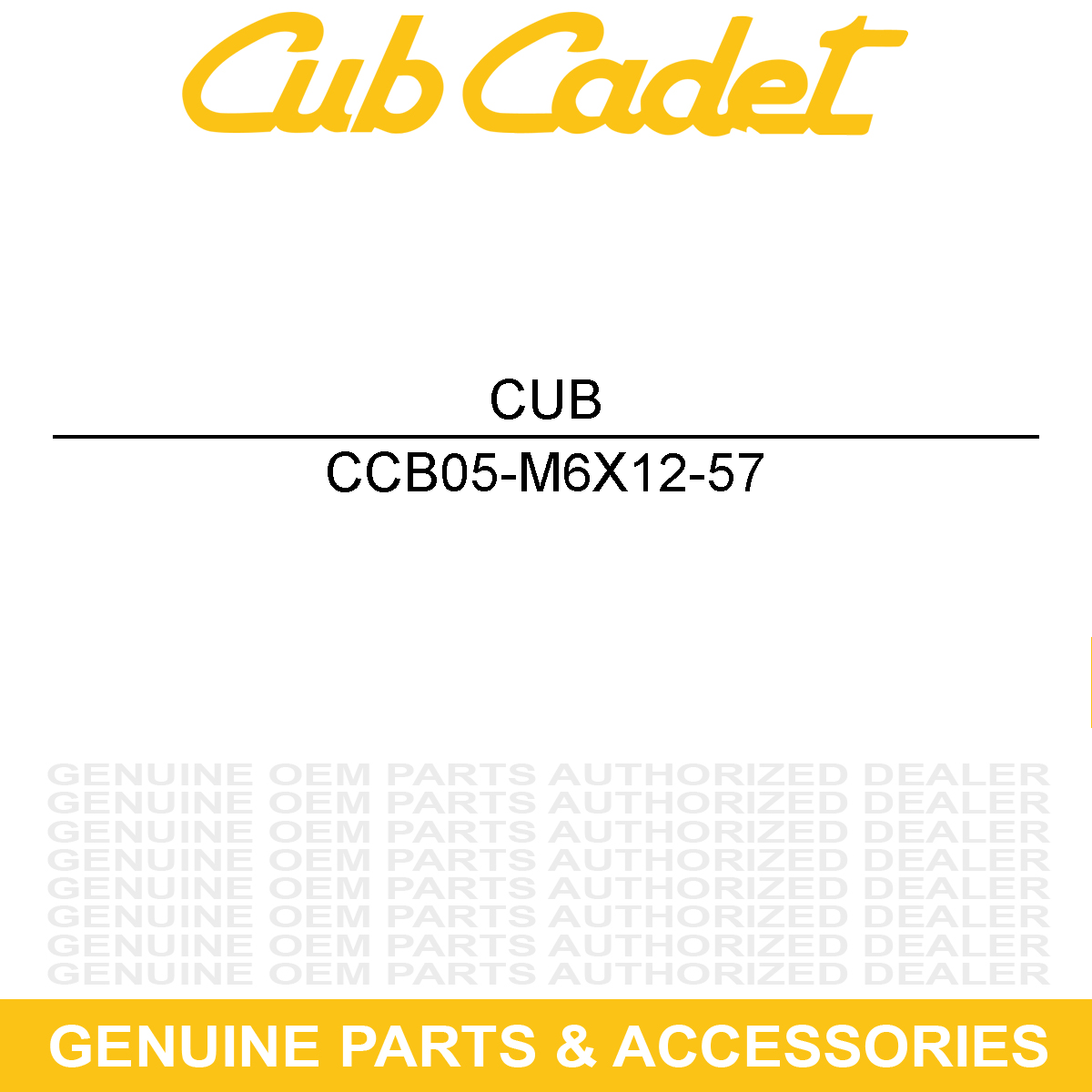 CUB CADET B05-M6X12-57 Hardware