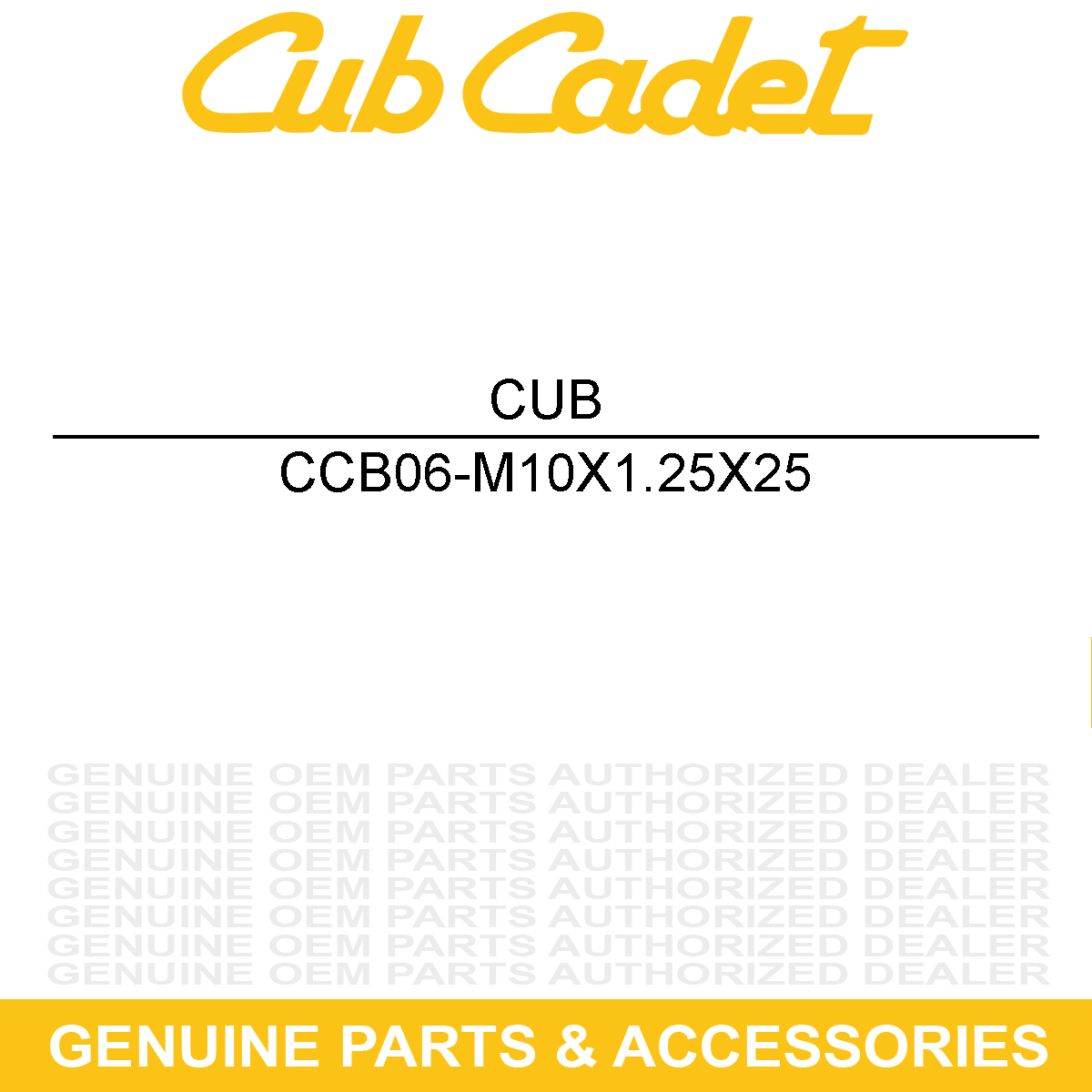 CUB CADET B06-M10X1.25X25 Hardware